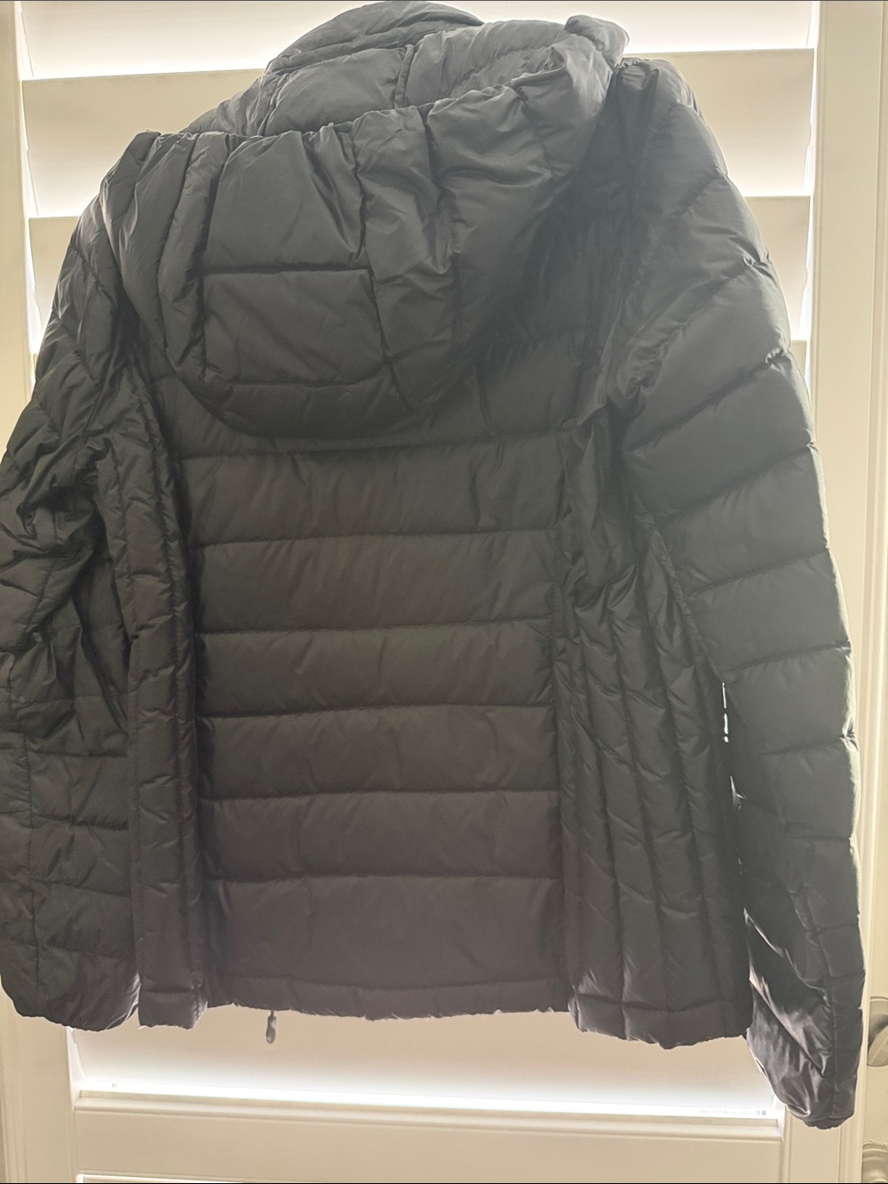 Women's Black Packable Quilted Puffer Jacket with Removable Hood - Picture 3 of 4